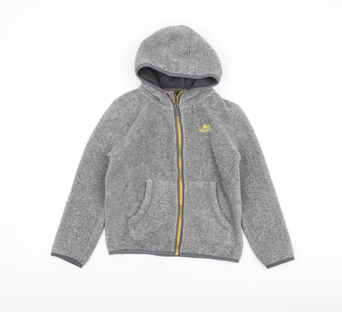 Weird Fish Boys Grey Full Zip Hoodie 9-10 Years Polyester Fleece Jacket
