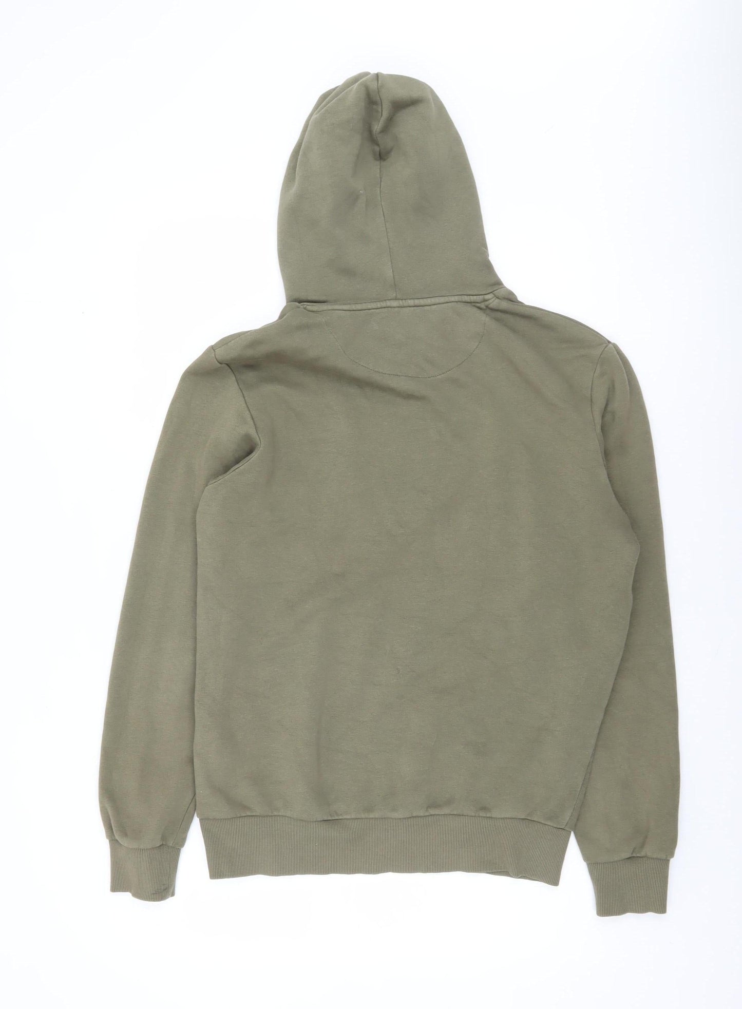 Jack & Jones Men's Green Small Pullover Hoodie with Logo Print
