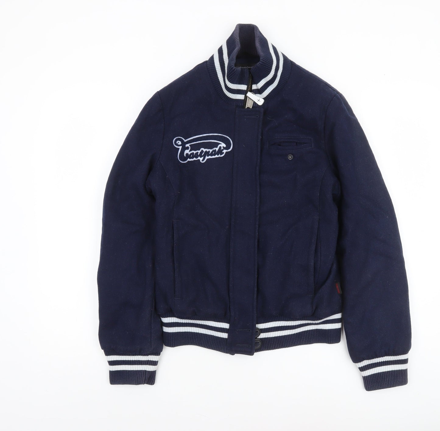 Eastpak Men’s Blue Wool Varsity Jacket Size S College Style