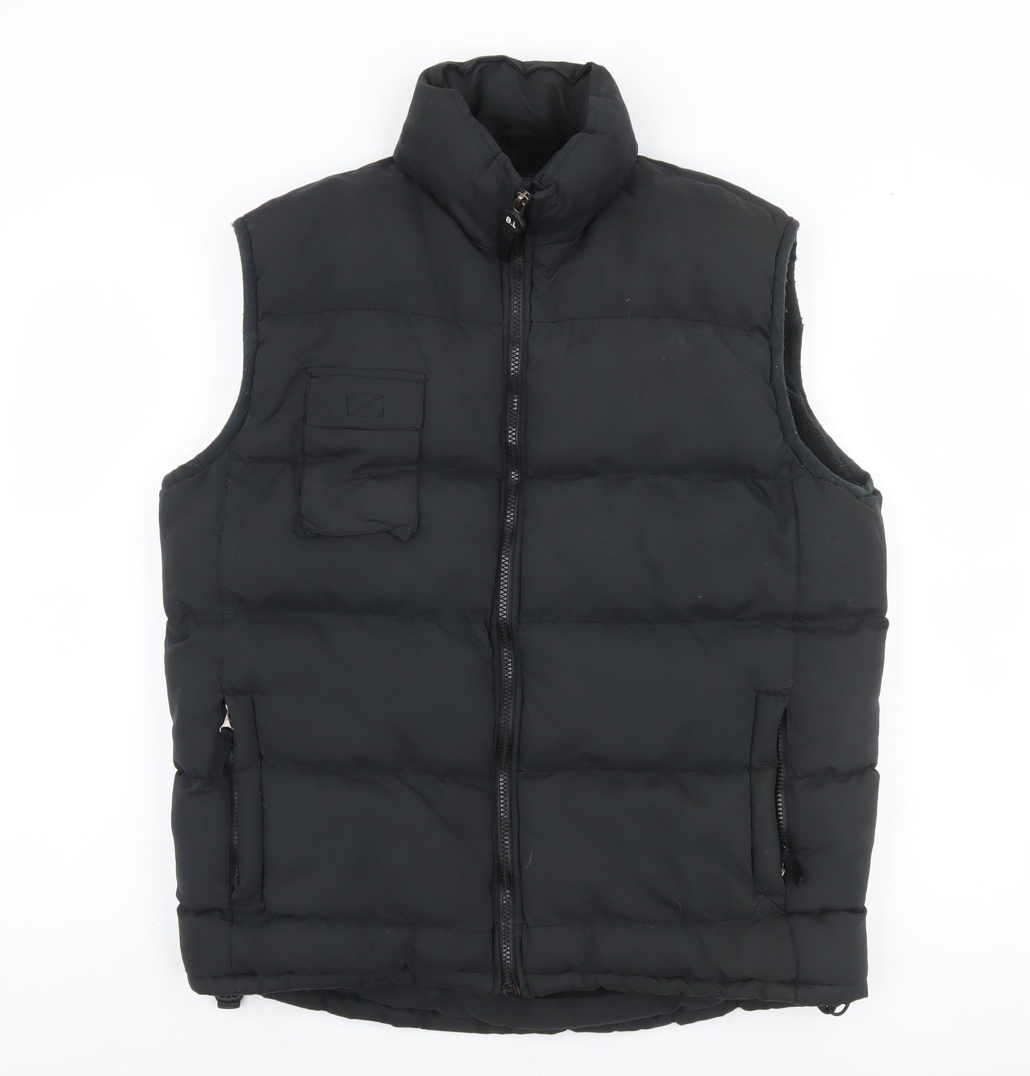 Blue Lake Men's Black Puffer Waistcoat M Water Resistant Lined Vest