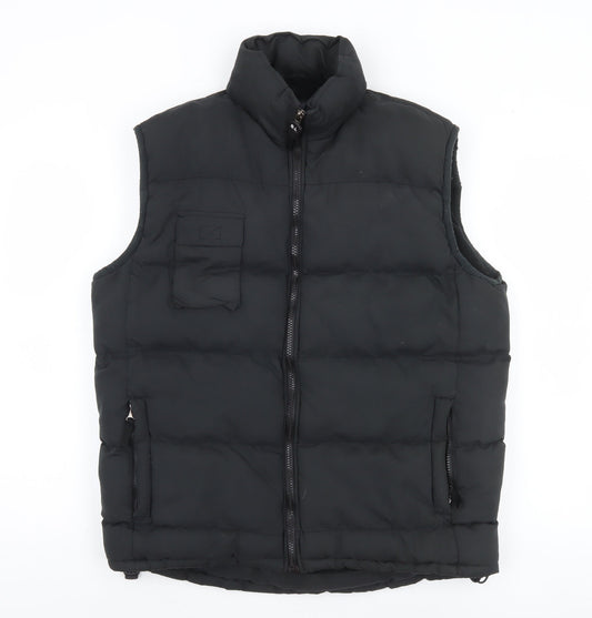 Blue Lake Men's Black Puffer Waistcoat M Water Resistant Lined Vest