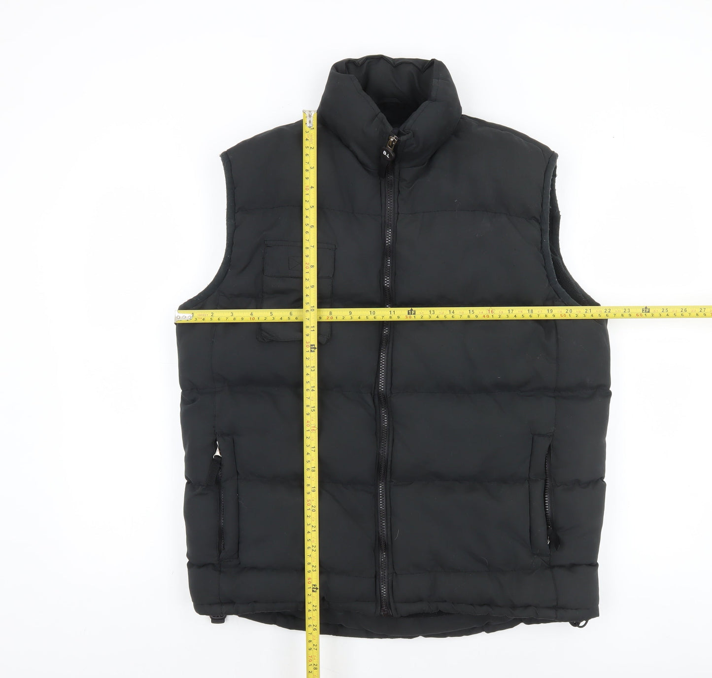 Blue Lake Men's Black Puffer Waistcoat M Water Resistant Lined Vest