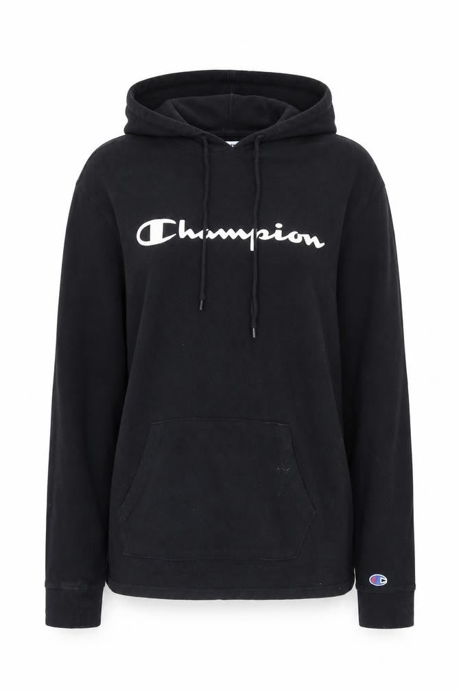Champion Womens Black Medium Pullover Hoodie Authentic Cotton Athleticwear