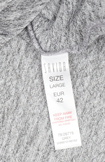 Savida Women Grey Beaded Long Sleeve Pullover Jumper Size L
