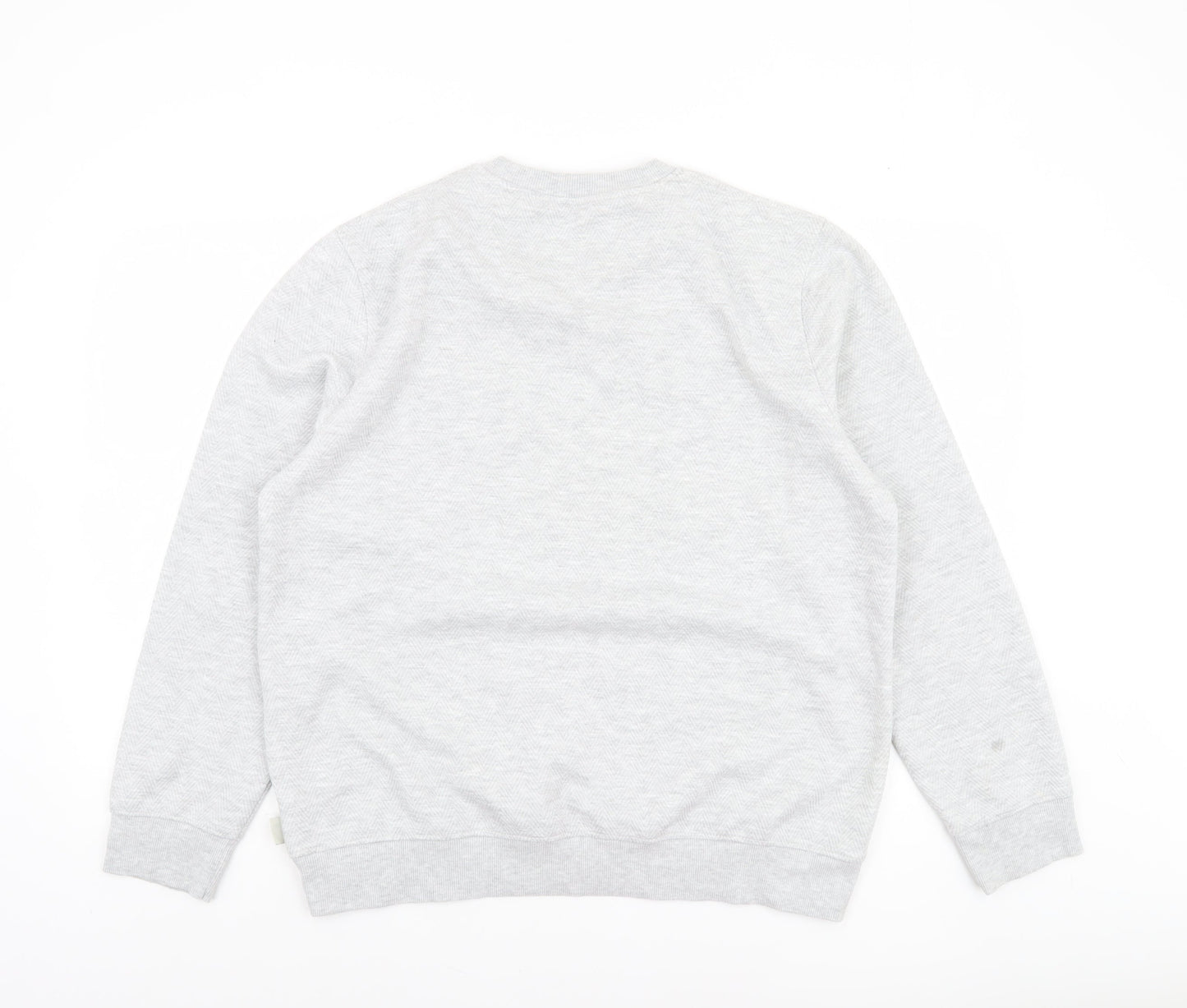 Easy Men's Grey Long Sleeve Crew Neck Pullover Sweatshirt Size L