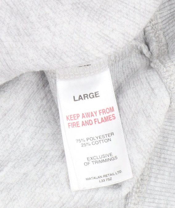 Easy Men's Grey Long Sleeve Crew Neck Pullover Sweatshirt Size L