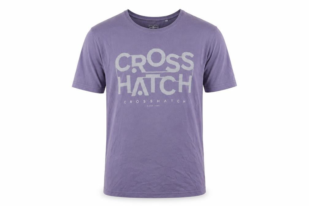 Crosshatch Men's Purple XL Graphic Logo Cotton T-Shirt
