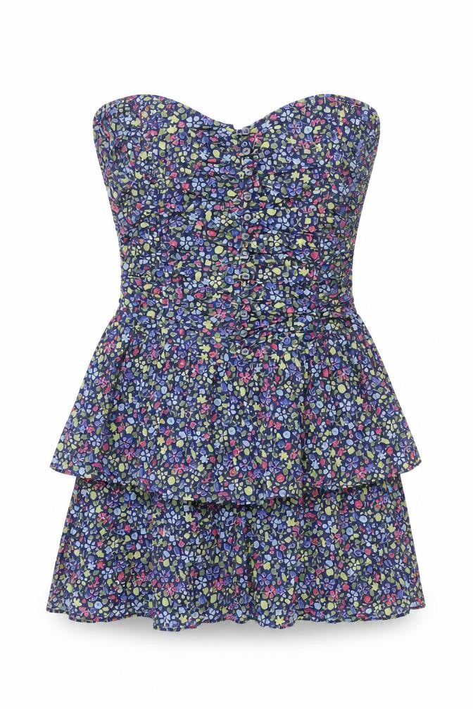 Abercrombie & Fitch Womens Multicoloured Floral Strapless Short Dress M