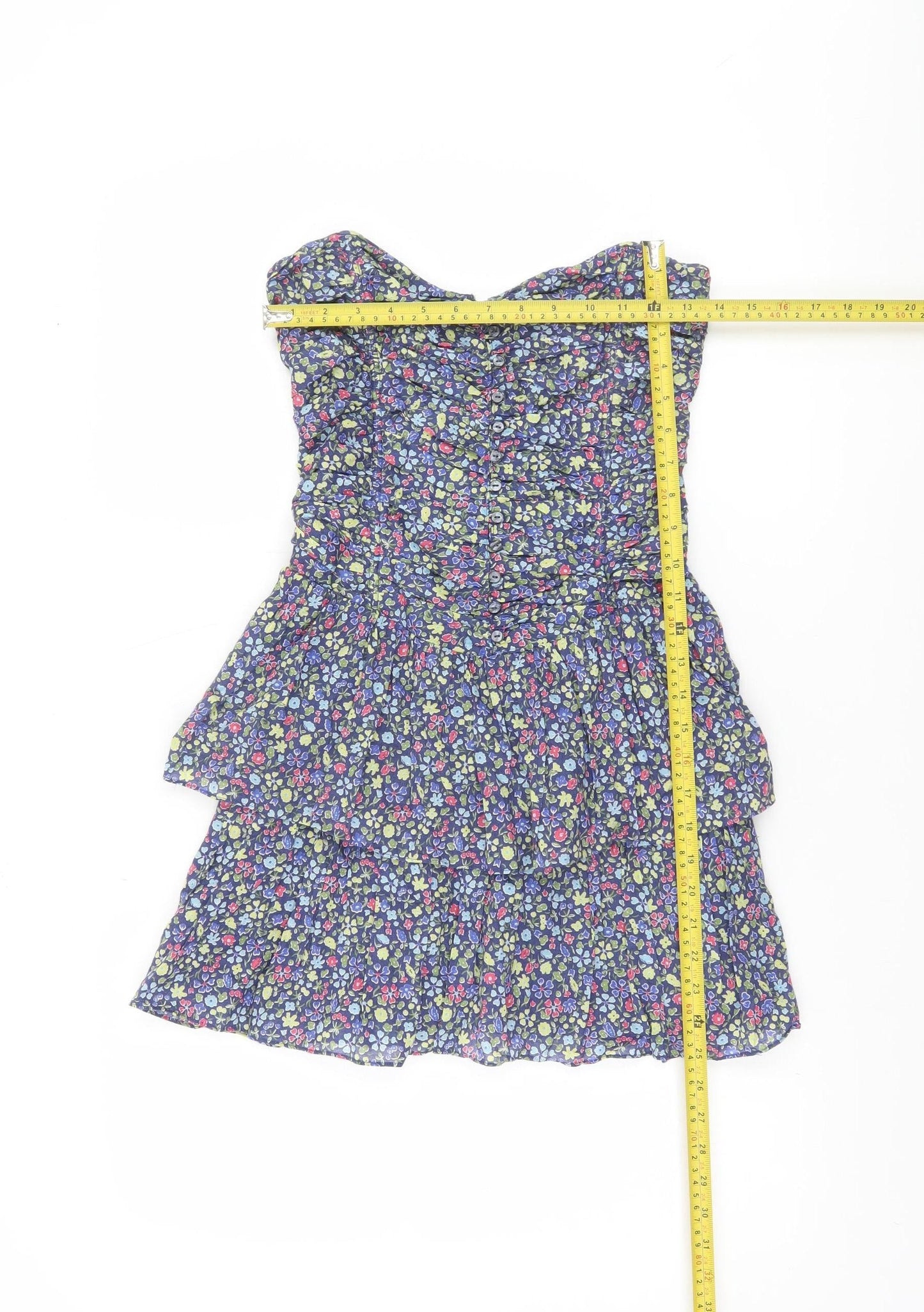 Abercrombie & Fitch Womens Multicoloured Floral Strapless Short Dress M