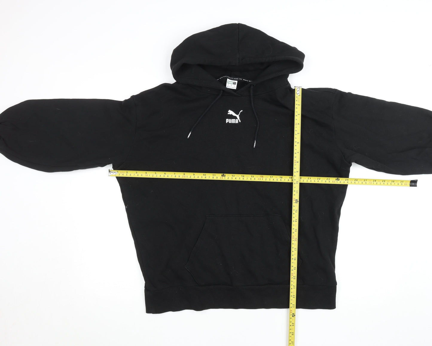 Puma Men’s Black Pullover Hoodie Size L Regular Fit Sportswear