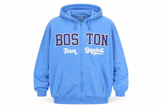 C&A Clockhouse Men's Blue Full Zip Hoodie S Sports Baseball Graphic