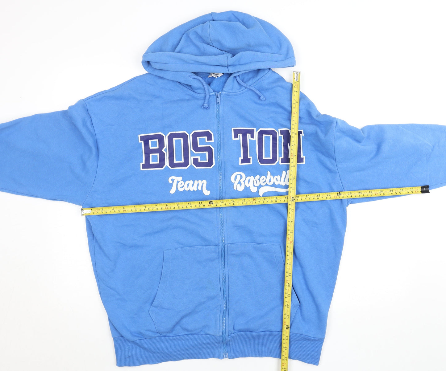 C&A Clockhouse Men's Blue Full Zip Hoodie S Sports Baseball Graphic