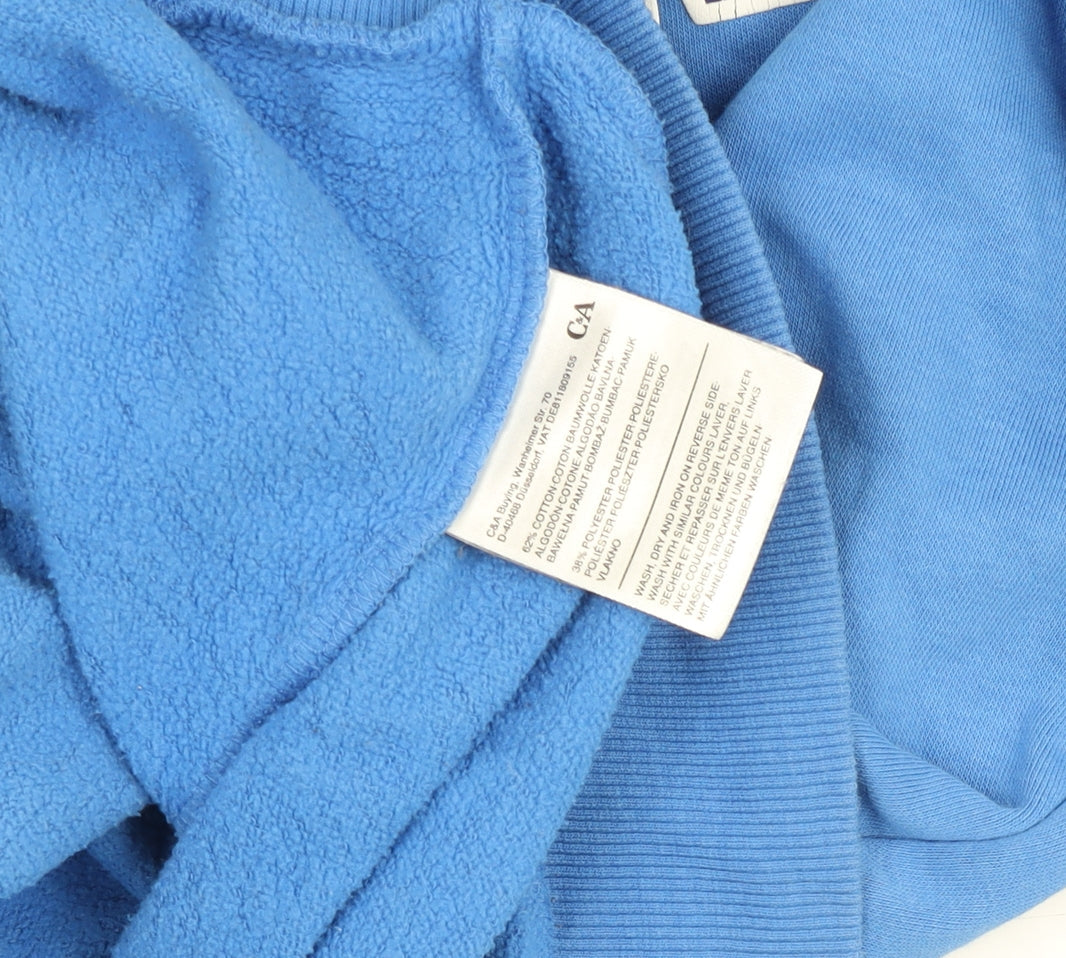 C&A Clockhouse Men's Blue Full Zip Hoodie S Sports Baseball Graphic