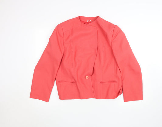 Eastex Women Pink Crepe Blazer Jacket Size 14 Lined