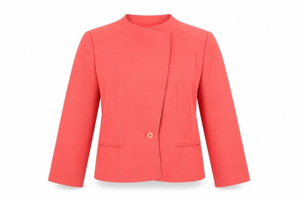 Eastex Women Pink Crepe Blazer Jacket Size 14 Lined