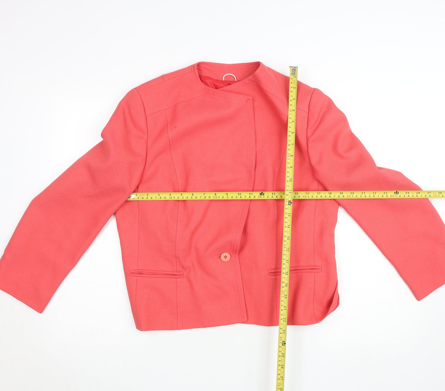 Eastex Women Pink Crepe Blazer Jacket Size 14 Lined