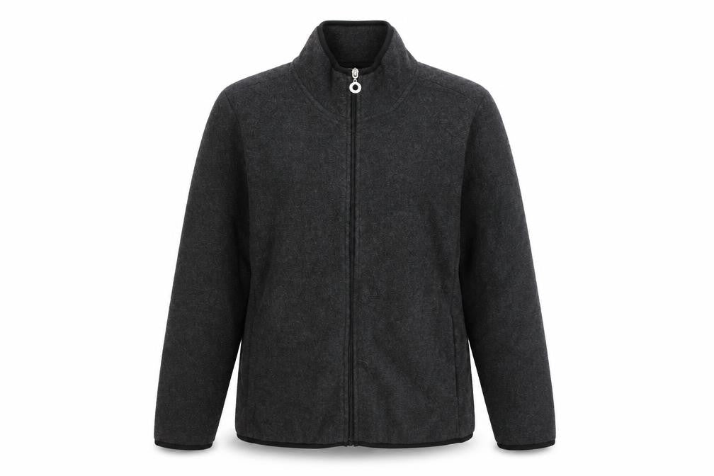 E Studio Womens Grey Fleece Full Zip Jacket Size L