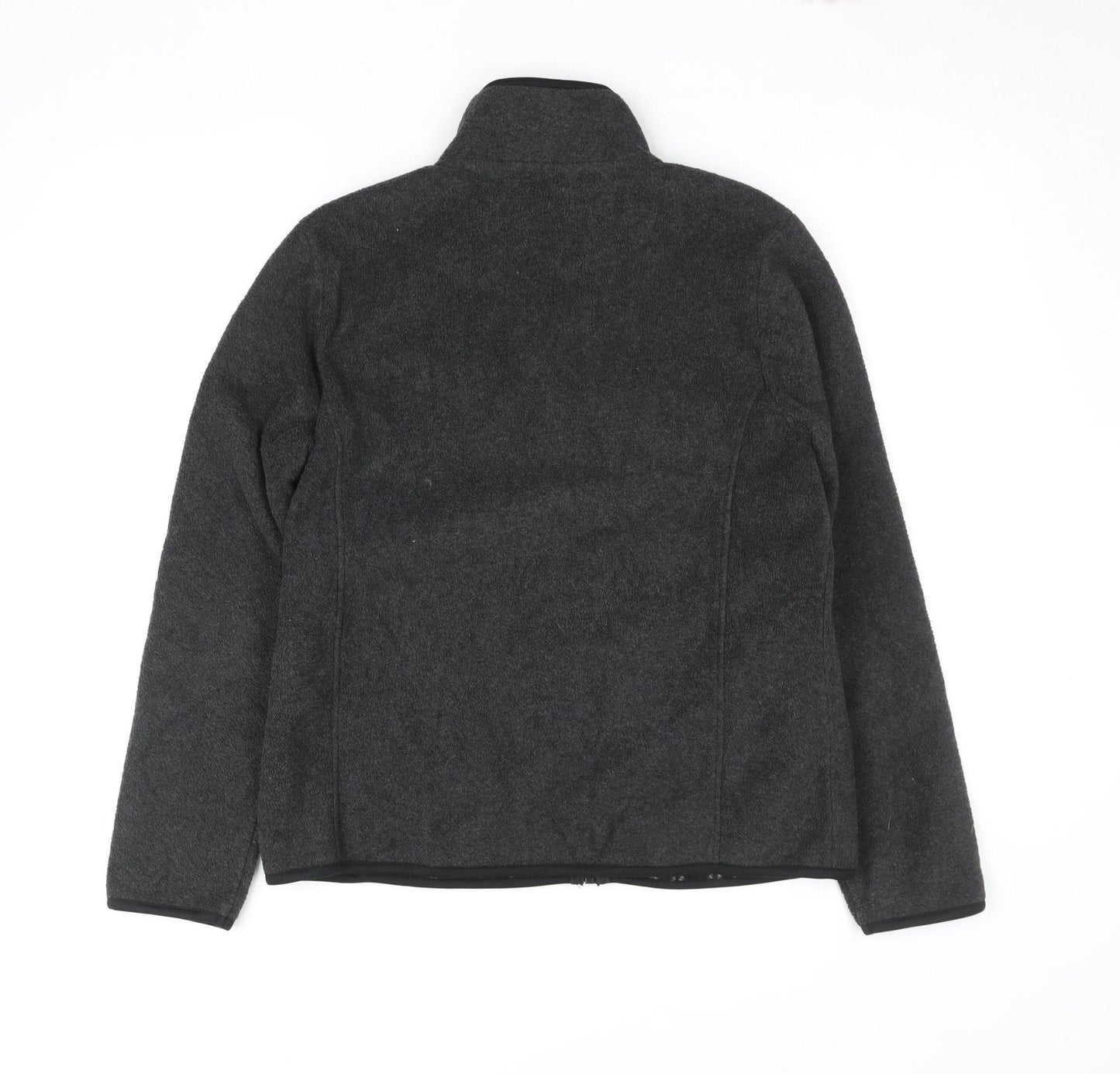 E Studio Womens Grey Fleece Full Zip Jacket Size L