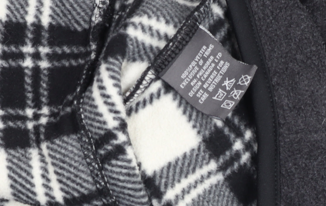 E Studio Womens Grey Fleece Full Zip Jacket Size L