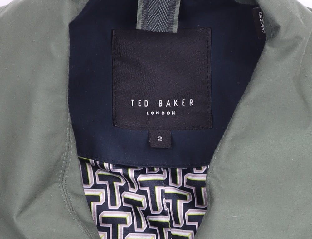 Ted Baker Women's Green Mid-Length Rain Coat Size 10