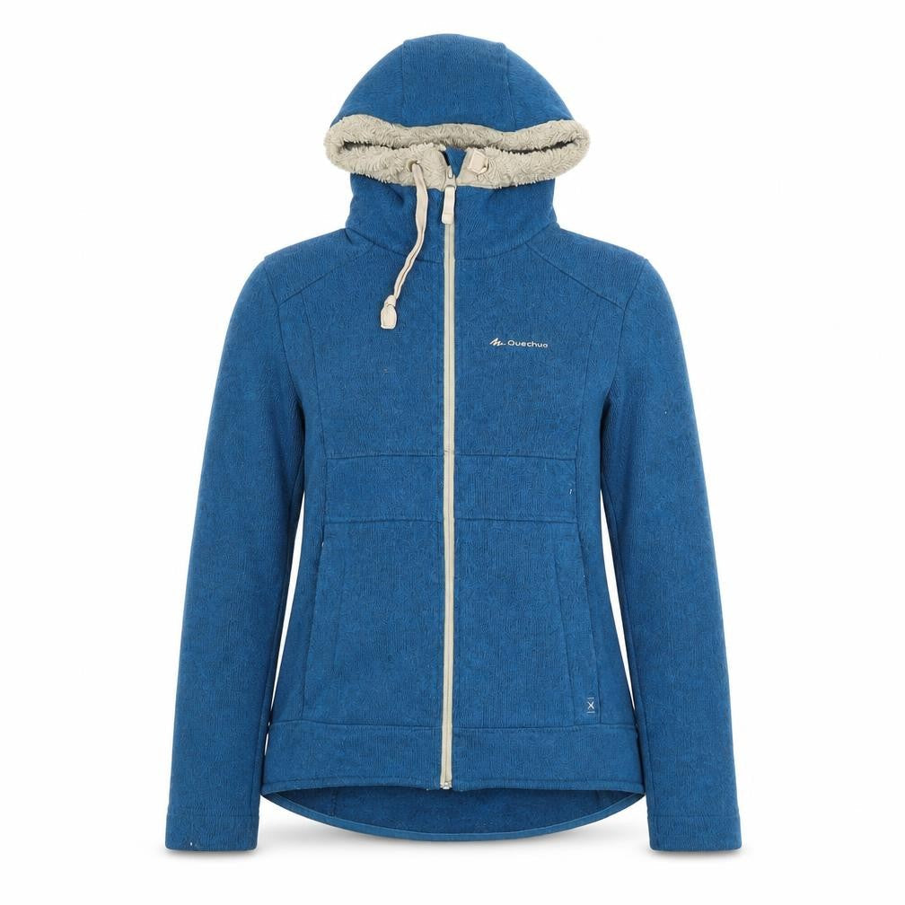 Quechua Women's Blue Hooded Fleece Jacket Size 12 Regular