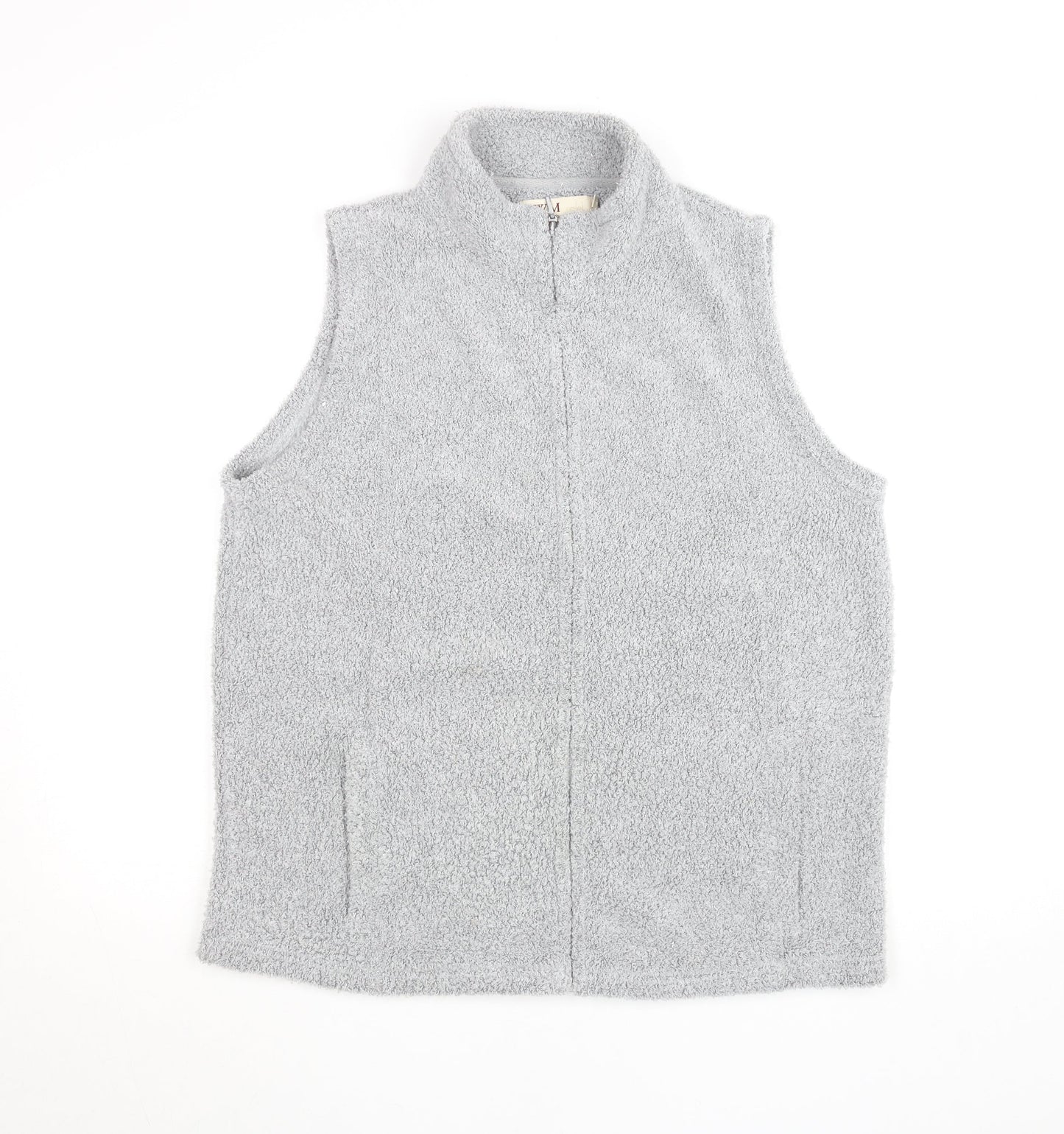 EWM Mens Grey Fleece Bodywarmer Waistcoat M Full Zip Pockets