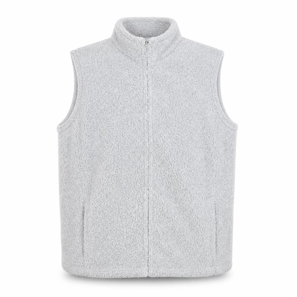 EWM Mens Grey Fleece Bodywarmer Waistcoat M Full Zip Pockets