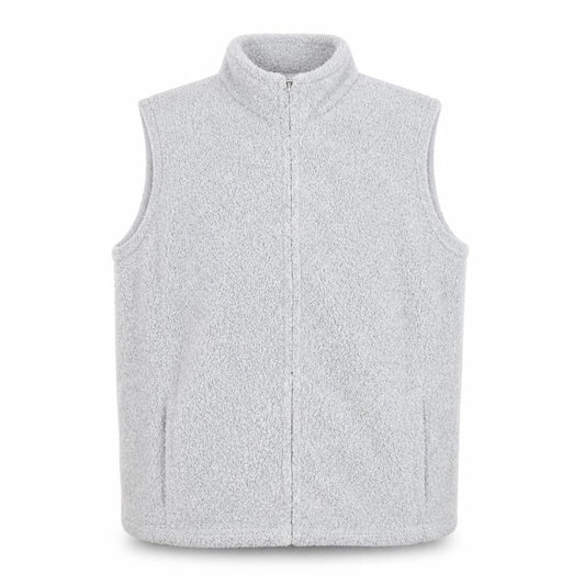 EWM Mens Grey Fleece Bodywarmer Waistcoat M Full Zip Pockets