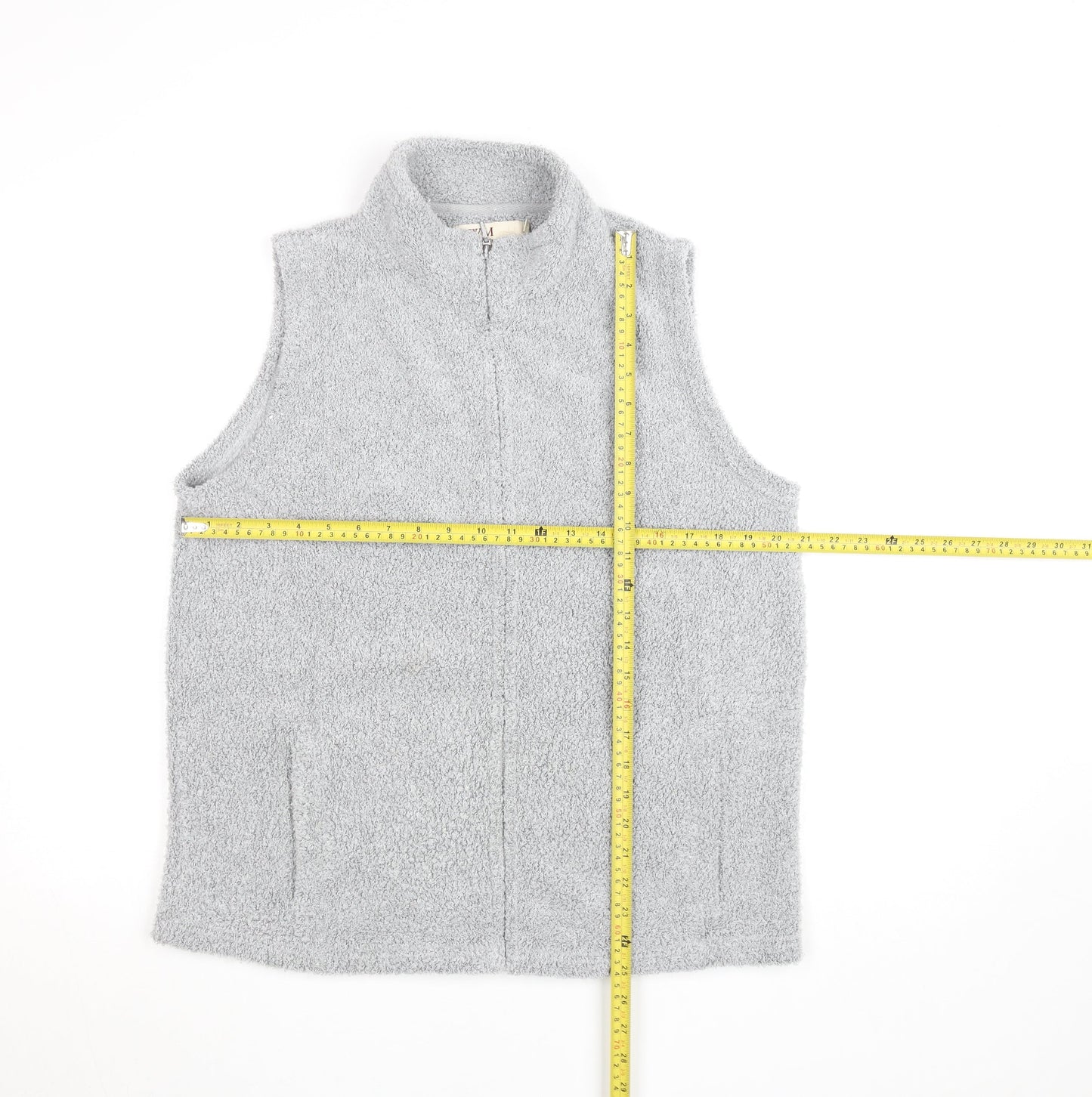EWM Mens Grey Fleece Bodywarmer Waistcoat M Full Zip Pockets