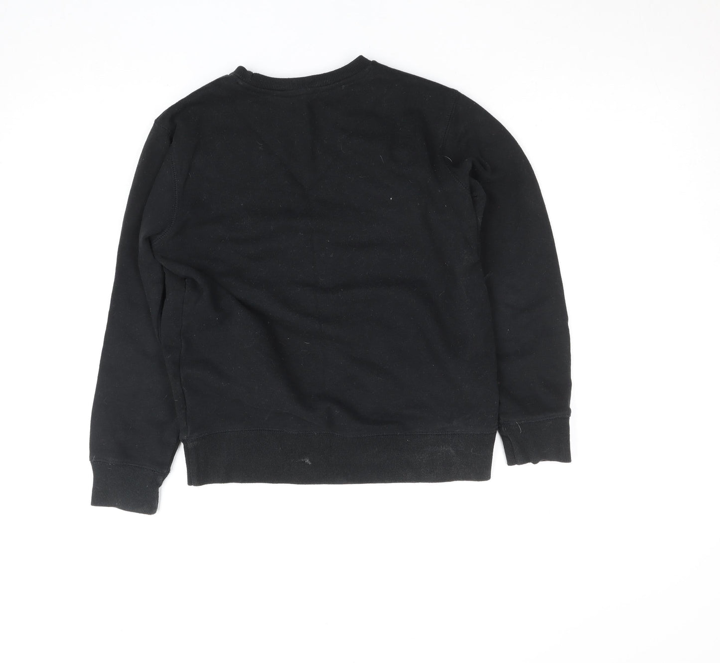 Champion Boys Black Fleece Pullover Sweatshirt M Logo Crew Neck