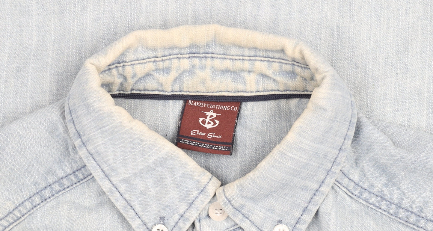 Blakely Clothing Co. Men’s Light Blue Denim Button-Up Shirt XS