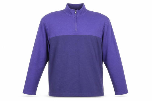 Chaps Men's Blue 2XL Colourblock 1/4 Zip Long Sleeve Top