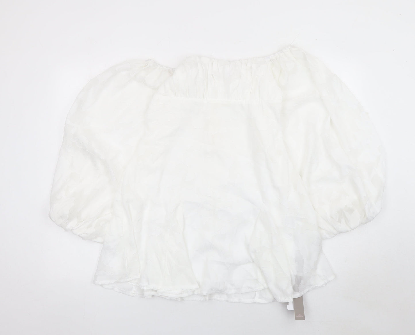 Missguided Women White Off Shoulder Puff Sleeve Short Dress M