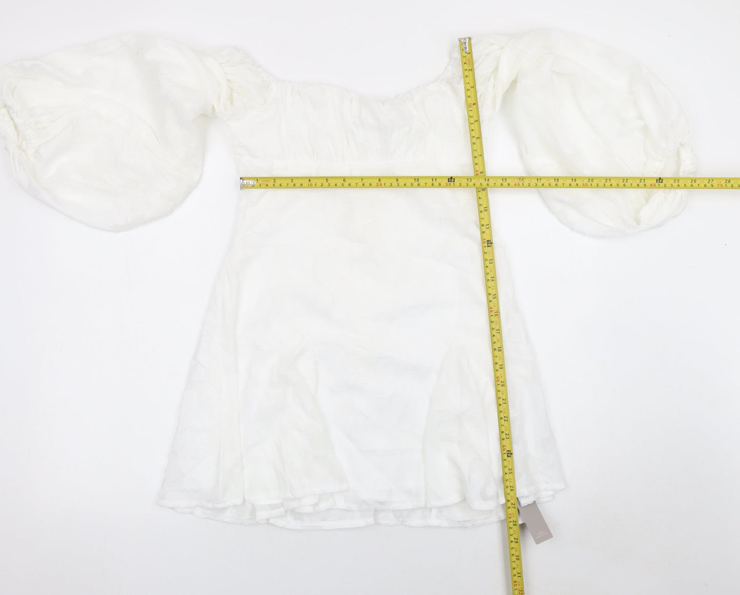 Missguided Women White Off Shoulder Puff Sleeve Short Dress M