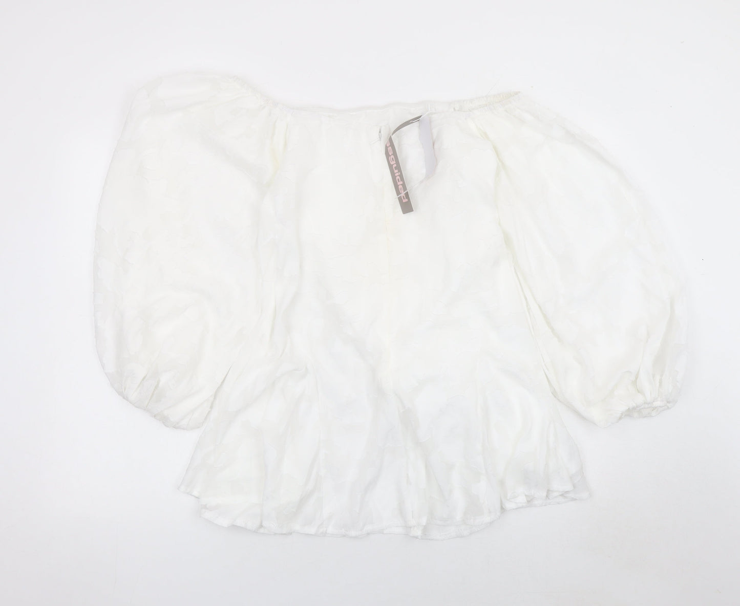 Missguided Women White Off Shoulder Puff Sleeve Short Dress M