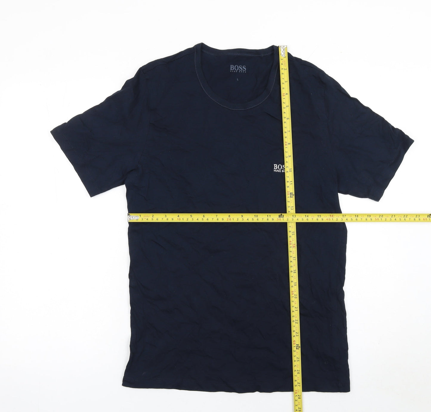 Hugo Boss Men's Blue Crew Neck Short Sleeve Cotton T-Shirt L