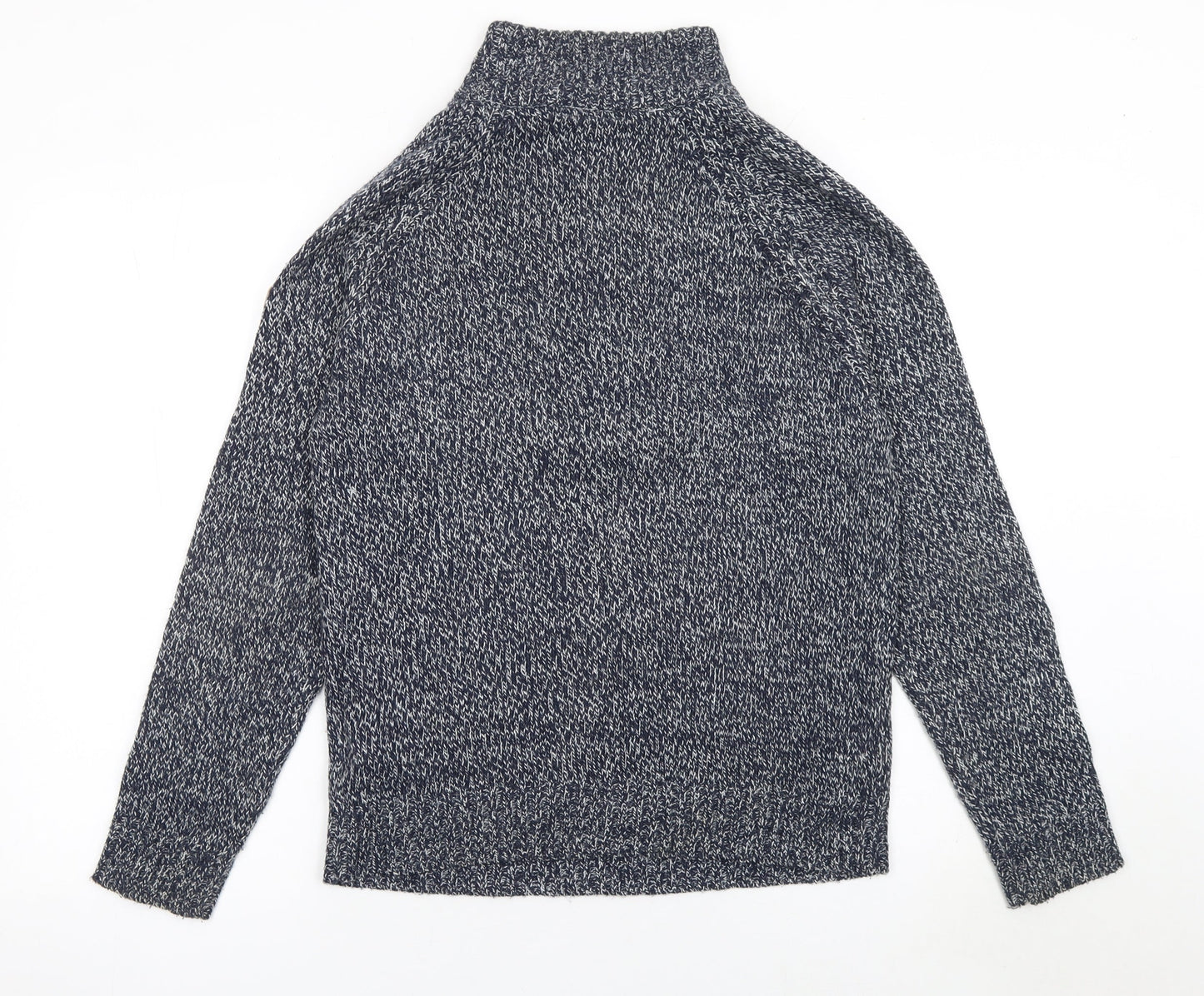 Smith & Jones Men Blue Chunky Henley Knit Jumper Size S
