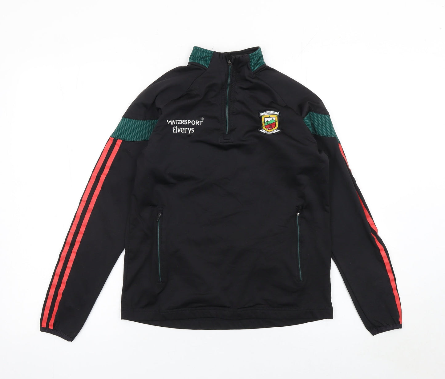 O'Neills Boys Black 1/4 Zip Sports Sweatshirt Size 13 Years Regular Fit