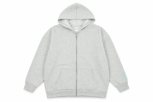 H&M Girls Grey Full Zip Hoodie 11-12 Years Cotton Blend Long Sleeve