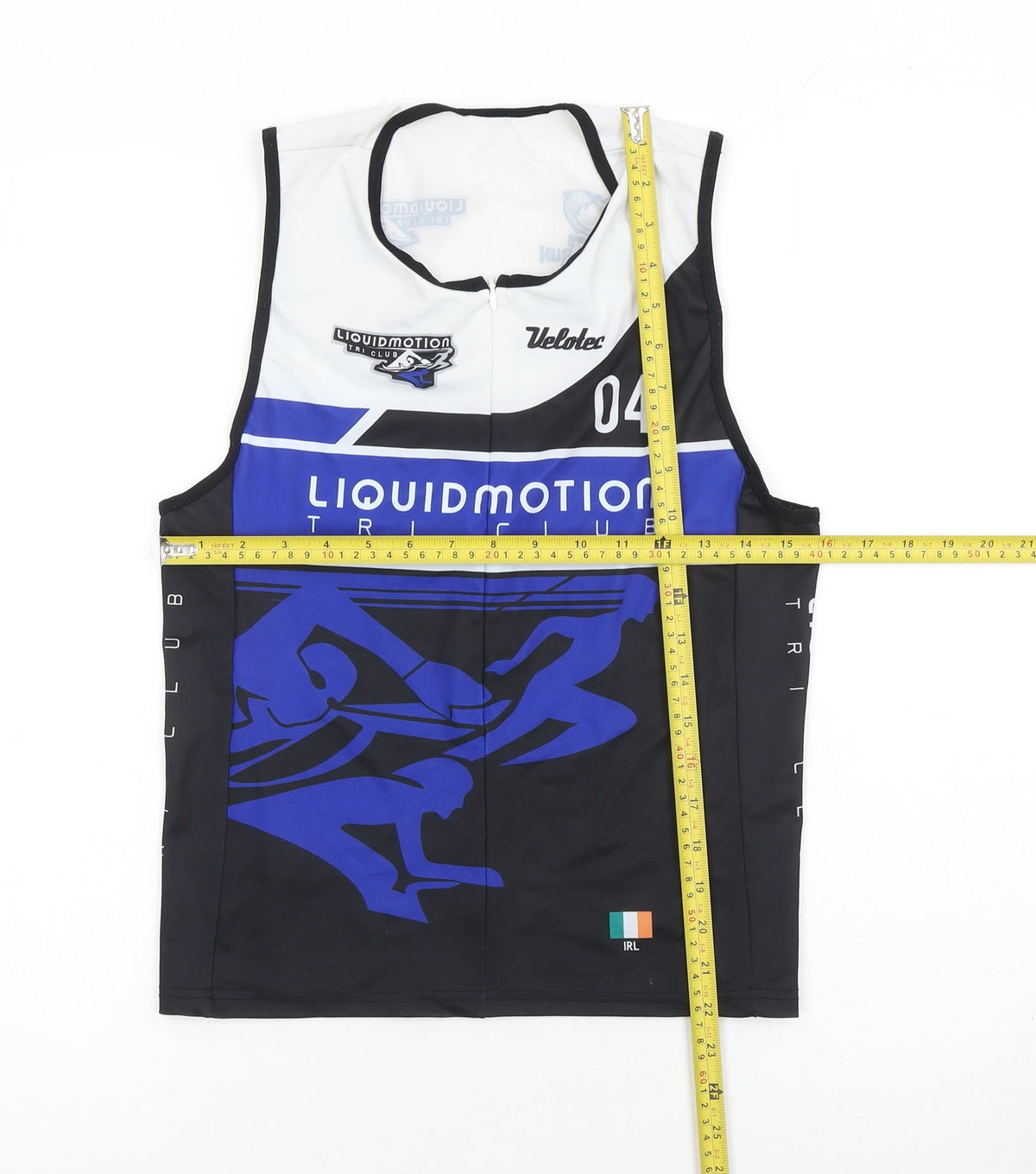 Velotec Boys Black XL Sleeveless Triathlon Tank Top Jersey