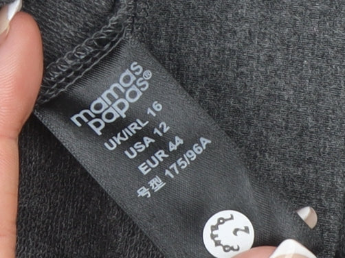 Mamas & Papas Womens Grey Full Zip Hoodie Size 16 Long Sleeve Casual