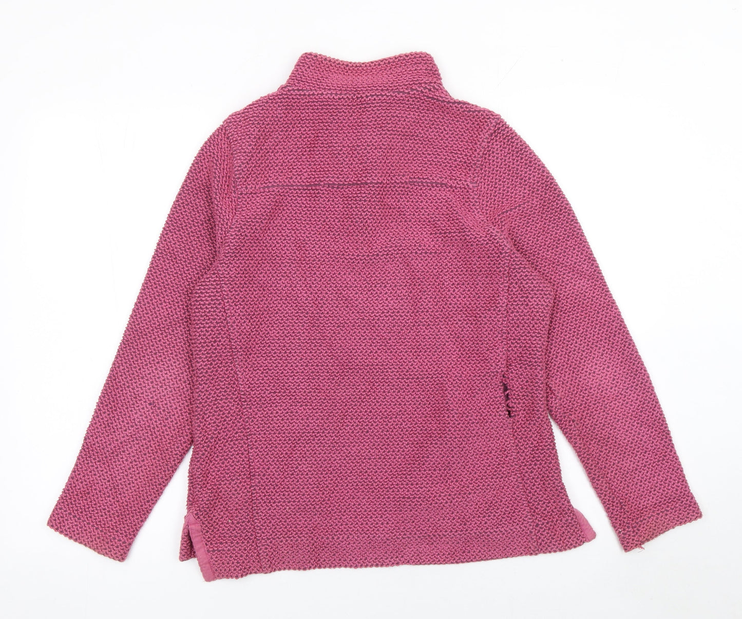 Weird Fish Women’s Pink Half Zip Knit Hoodie Size 10 Pullover