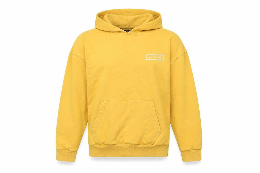 Antioch Women's Yellow Pullover Hoodie Medium Cotton Casual