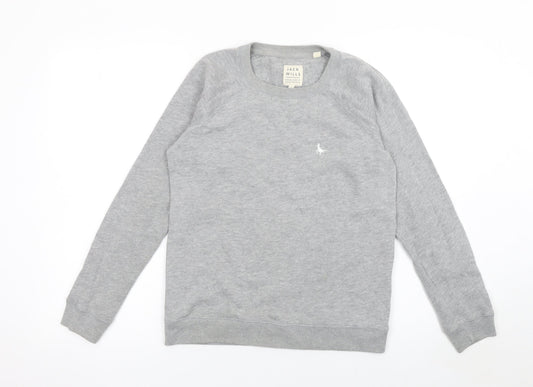 Jack Wills Womens Grey Cotton Blend Crew Neck Sweatshirt UK 10