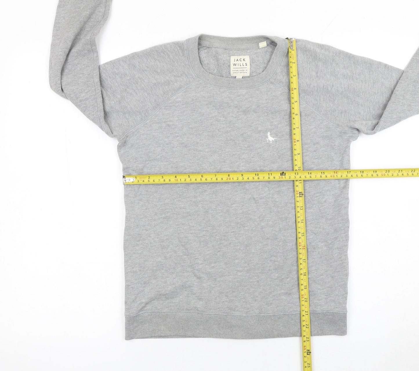 Jack Wills Womens Grey Cotton Blend Crew Neck Sweatshirt UK 10