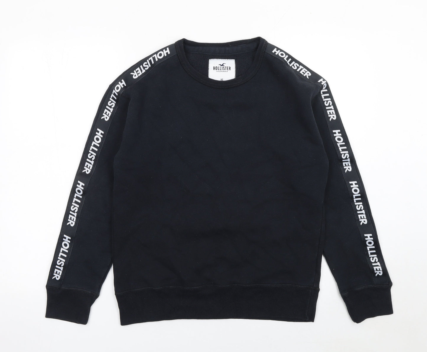 Hollister Men’s Black XS Logo Pullover Sweatshirt Crew Neck