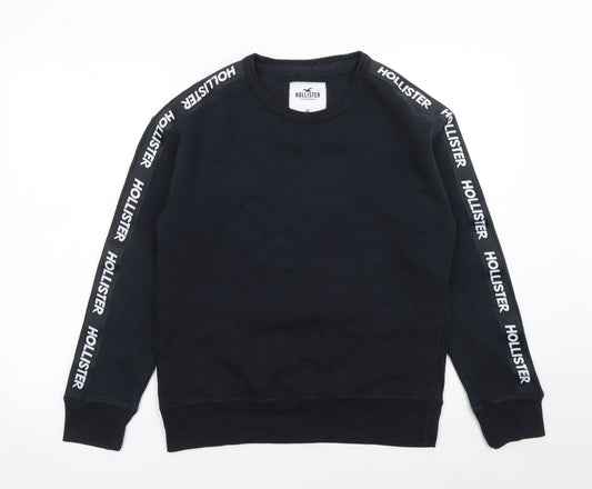 Hollister Men’s Black XS Logo Pullover Sweatshirt Crew Neck