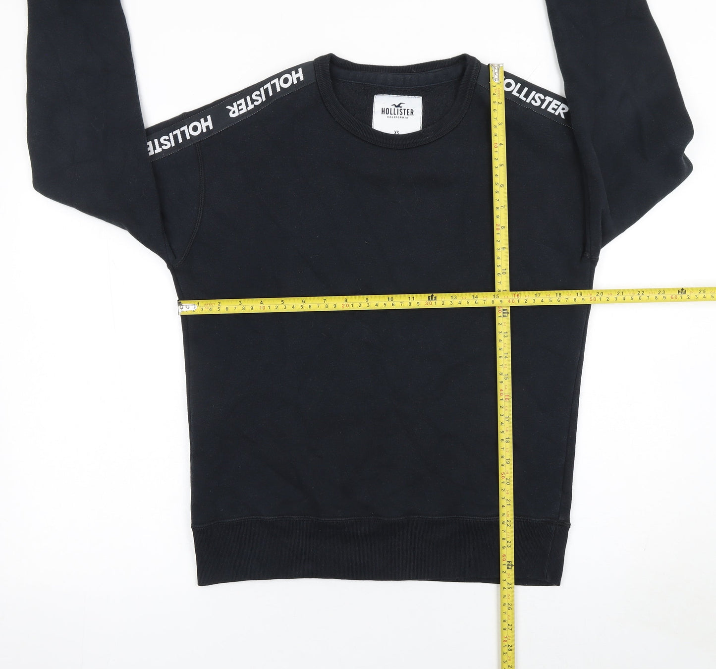 Hollister Men’s Black XS Logo Pullover Sweatshirt Crew Neck