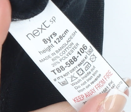 Next Girls Black Sequin 'You Can' Sweatshirt 8 Years Cotton Blend