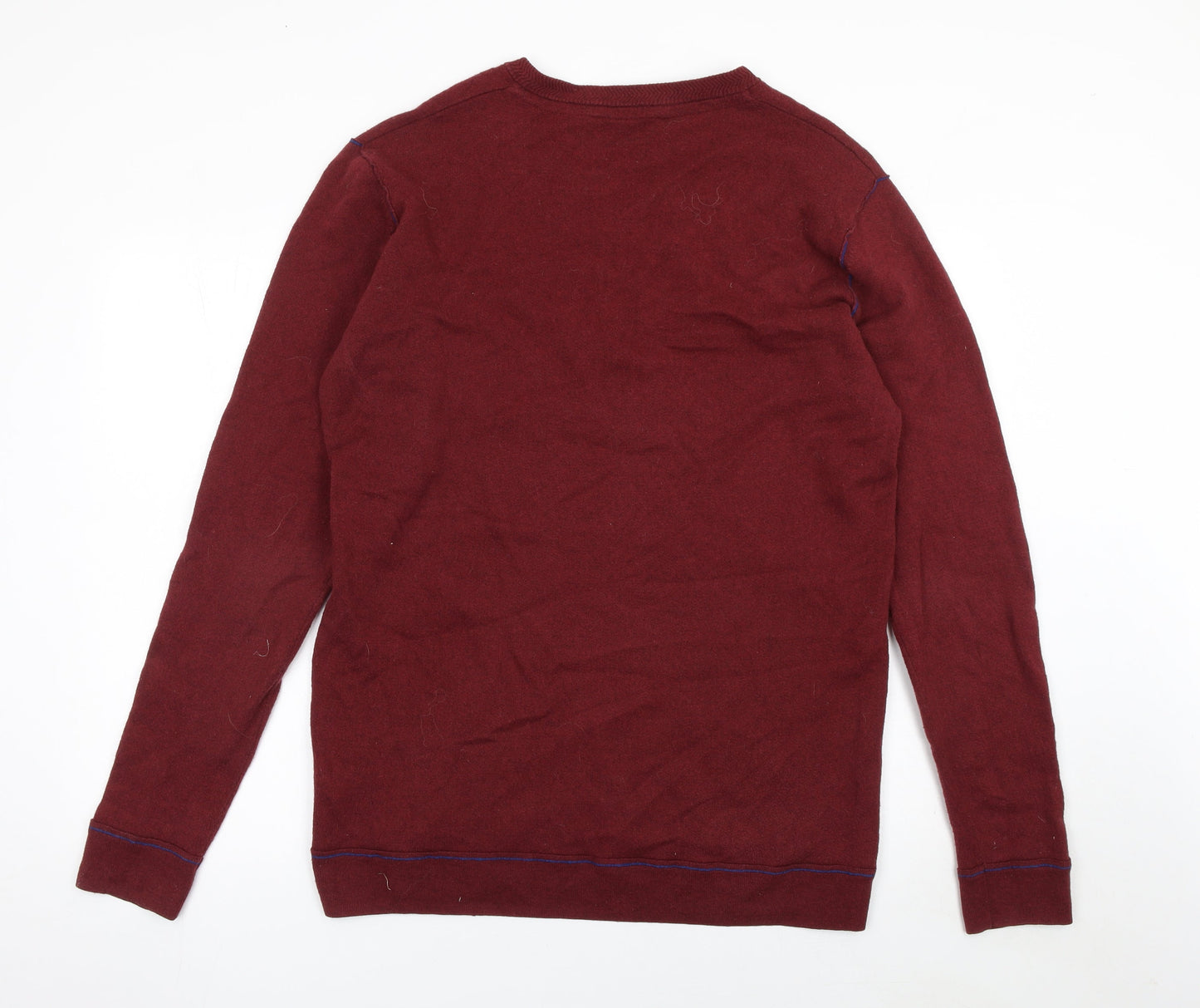 Clarks Originals Men's Red XL V-Neck Cotton Wool Jumper